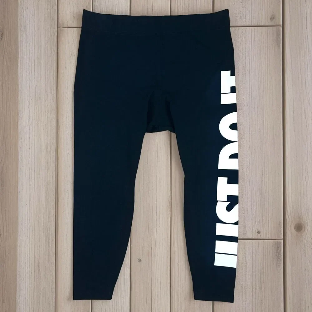 Nike Women's Black Plus Size High-Waisted 'JUST DO IT' Leggings 2XL DC6933-010